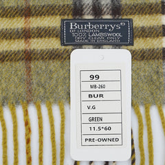 Burberrys Lambswool Plaid Print Pre-Loved Scarf