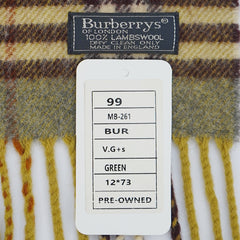 Burberrys Lambswool Plaid Print Pre-Loved Scarf