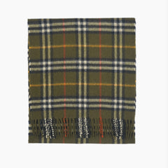 Burberry Cashmere Plaid Print Pre-Loved Scarf