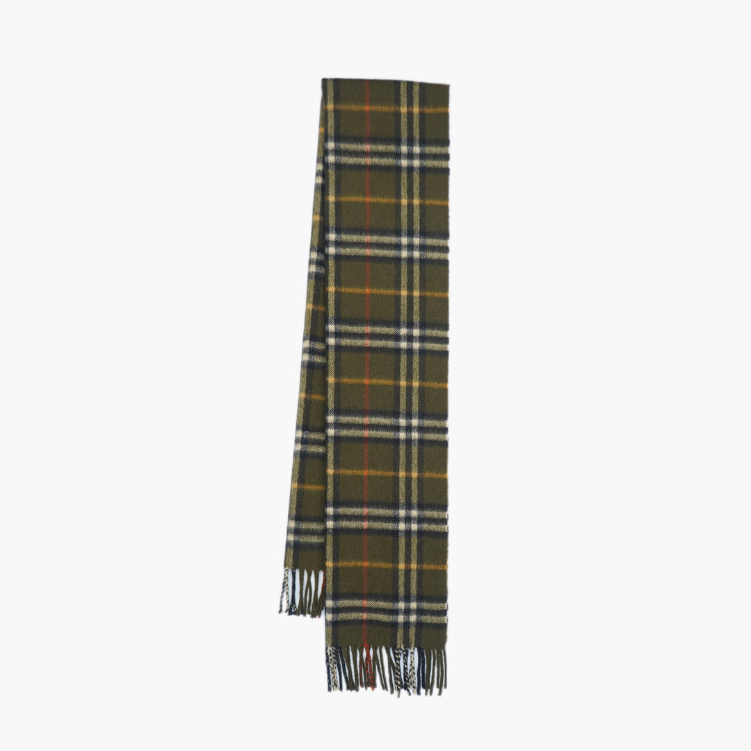 Burberry Cashmere Plaid Print Pre-Loved Scarf