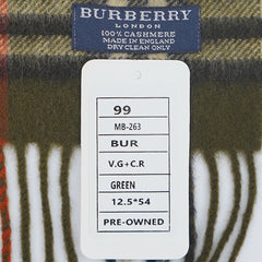 Burberry Cashmere Plaid Print Pre-Loved Scarf