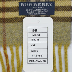 Burberry Lambswool Plaid Print Pre-Loved Scarf