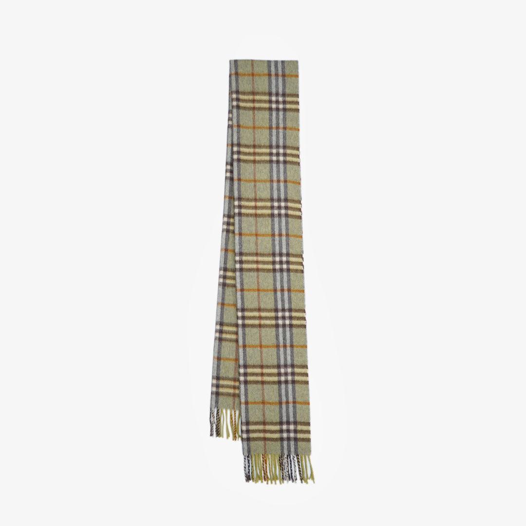 Burberrys Cashmere Plaid Print Pre-Loved Scarf