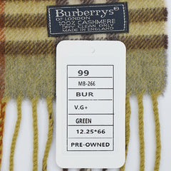 Burberrys Cashmere Plaid Print Pre-Loved Scarf
