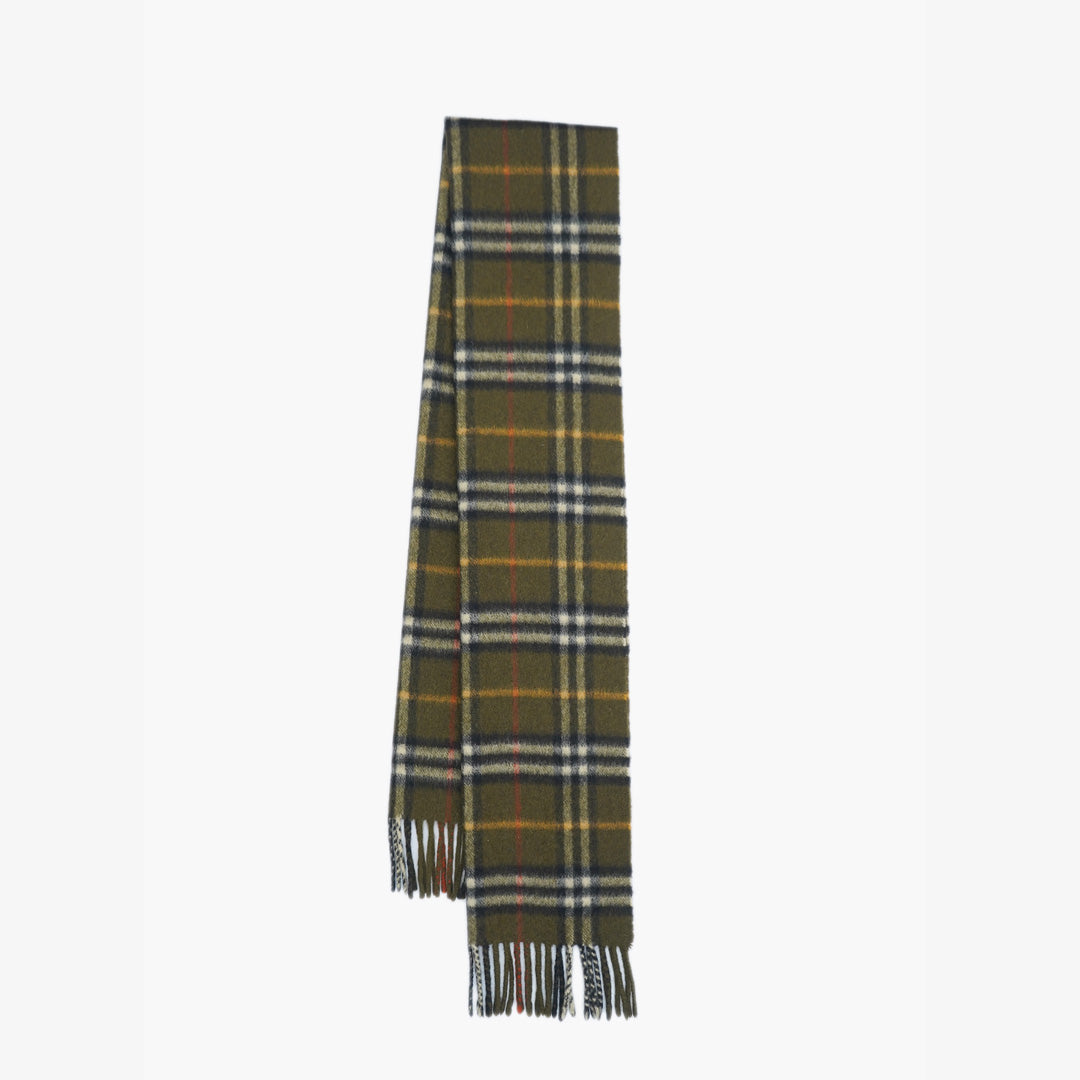 Burberry Cashmere Plaid Print Pre-Loved Scarf