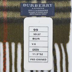 Burberry Cashmere Plaid Print Pre-Loved Scarf