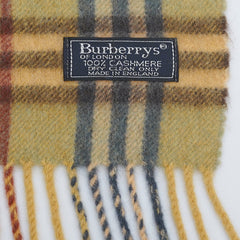 Burberrys Cashmere Plaid Print Pre-Loved Scarf