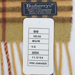 Burberrys Cashmere Plaid Print Pre-Loved Scarf