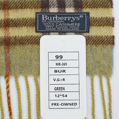 Burberrys Cashmere Plaid Print Pre-Loved Scarf