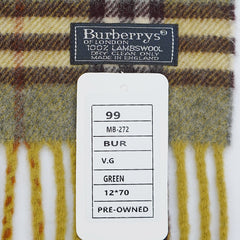 Burberrys Lambswool Plaid Print Pre-Loved Scarf