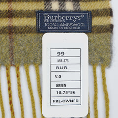 Burberrys Lambswool Plaid Print Pre-Loved Scarf