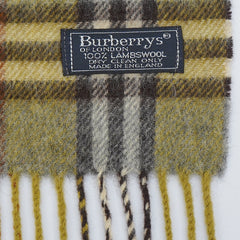 Burberrys Lambswool Plaid Print Pre-Loved Scarf