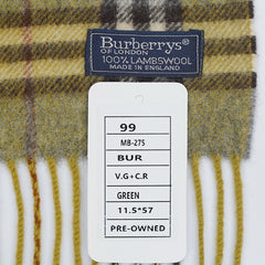 Burberrys Lambswool Plaid Print Pre-Loved Scarf