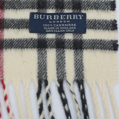 Burberry Cashmere Plaid Print Pre-Loved Scarf