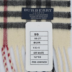 Burberry Cashmere Plaid Print Pre-Loved Scarf