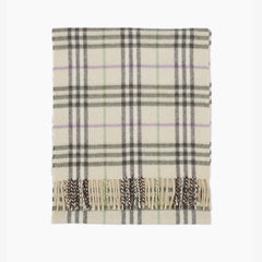 Burberry Cashmere Plaid Print Pre-Loved Scarf