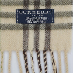 Burberry Cashmere Plaid Print Pre-Loved Scarf