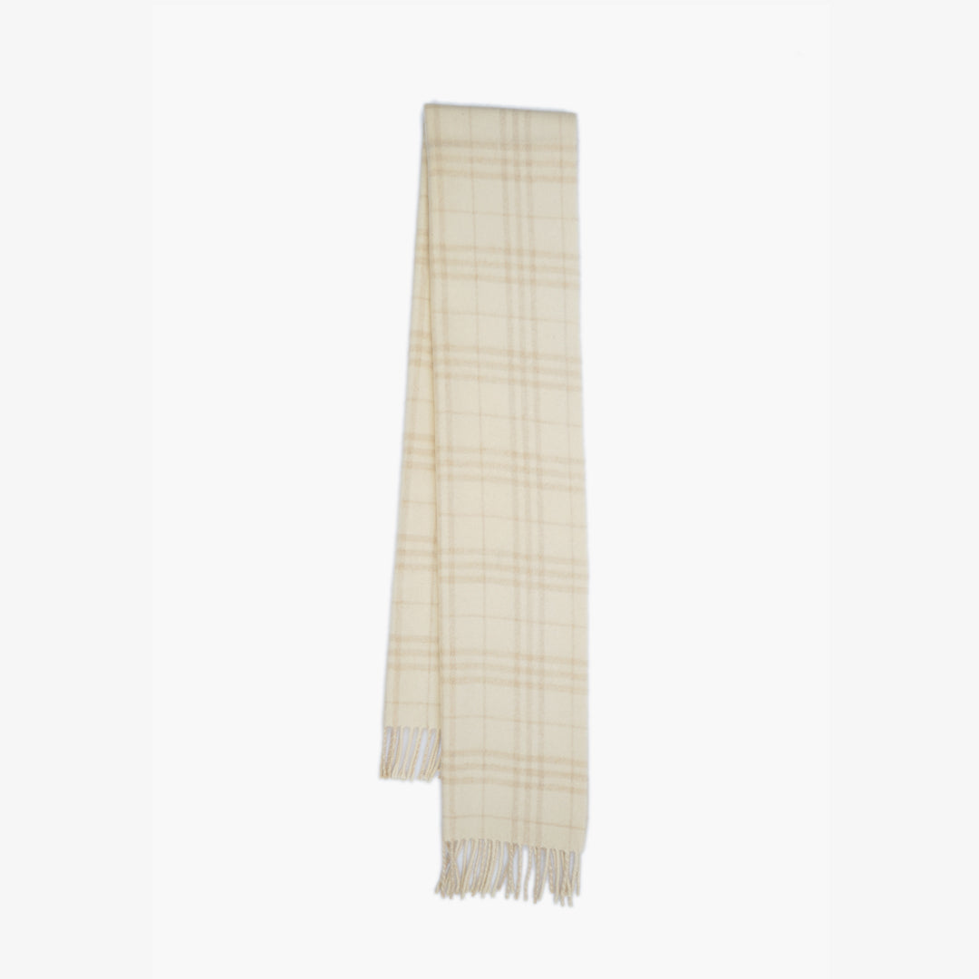 Burberry Cashmere Plaid Print Pre-Loved Scarf