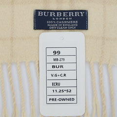 Burberry Cashmere Plaid Print Pre-Loved Scarf