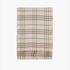 Burberry Cashmere Plaid Print Pre-Loved Scarf