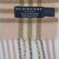Burberry Cashmere Plaid Print Pre-Loved Scarf