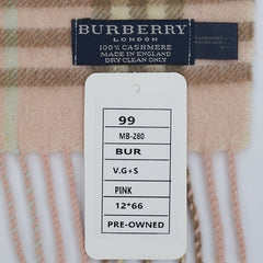 Burberry Cashmere Plaid Print Pre-Loved Scarf