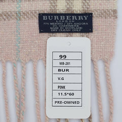 Burberry Wool Plaid Print Pre-Loved Scarf