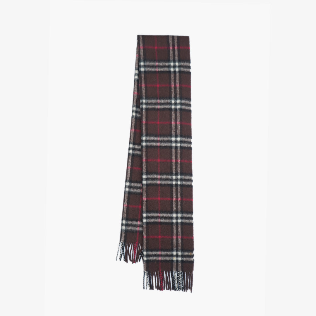 Burberrys Cashmere Plaid Print Pre-Loved Scarf