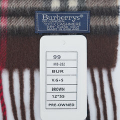 Burberrys Cashmere Plaid Print Pre-Loved Scarf