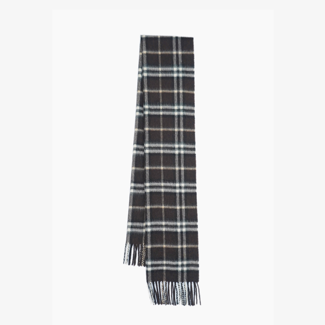 Burberry Cashmere Plaid Print Pre-Loved Scarf