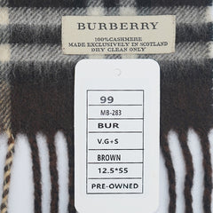 Burberry Cashmere Plaid Print Pre-Loved Scarf