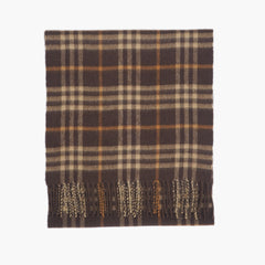 Burberry Cashmere Plaid Print Pre-Loved Scarf