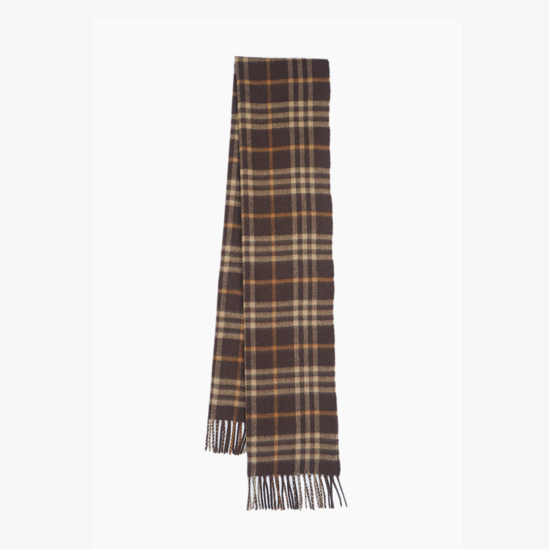 Burberry Cashmere Plaid Print Pre-Loved Scarf