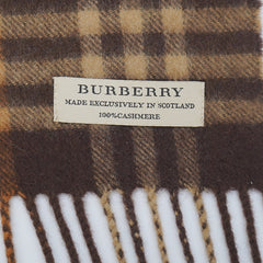 Burberry Cashmere Plaid Print Pre-Loved Scarf