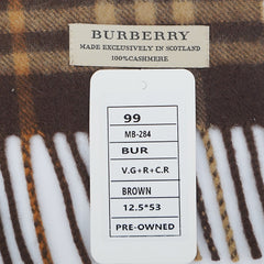 Burberry Cashmere Plaid Print Pre-Loved Scarf