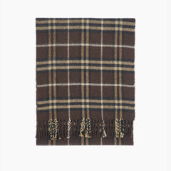 Burberry Lambswool Plaid Print Pre-Loved Scarf