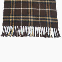 Burberry Lambswool Plaid Print Pre-Loved Scarf