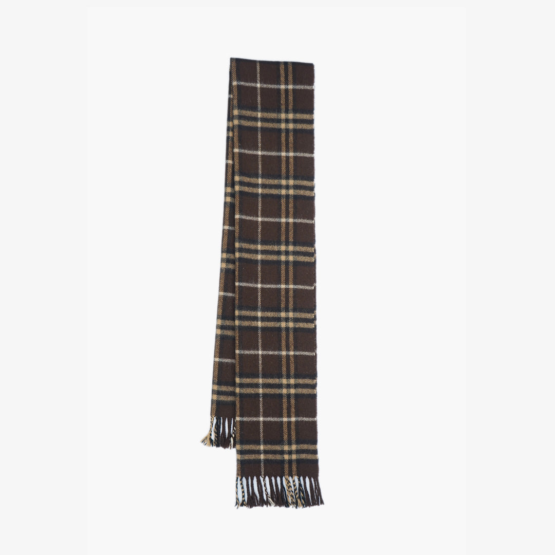 Burberry Lambswool Plaid Print Pre-Loved Scarf
