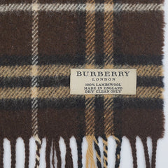 Burberry Lambswool Plaid Print Pre-Loved Scarf