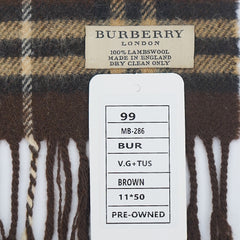 Burberry Lambswool Plaid Print Pre-Loved Scarf