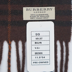 Burberry Lambswool Plaid Print Pre-Loved Scarf
