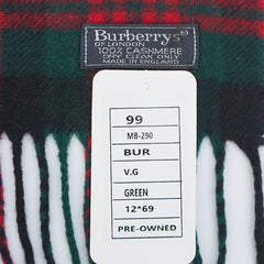 Burberrys Cashmere Plaid Print Pre-Loved Scarf