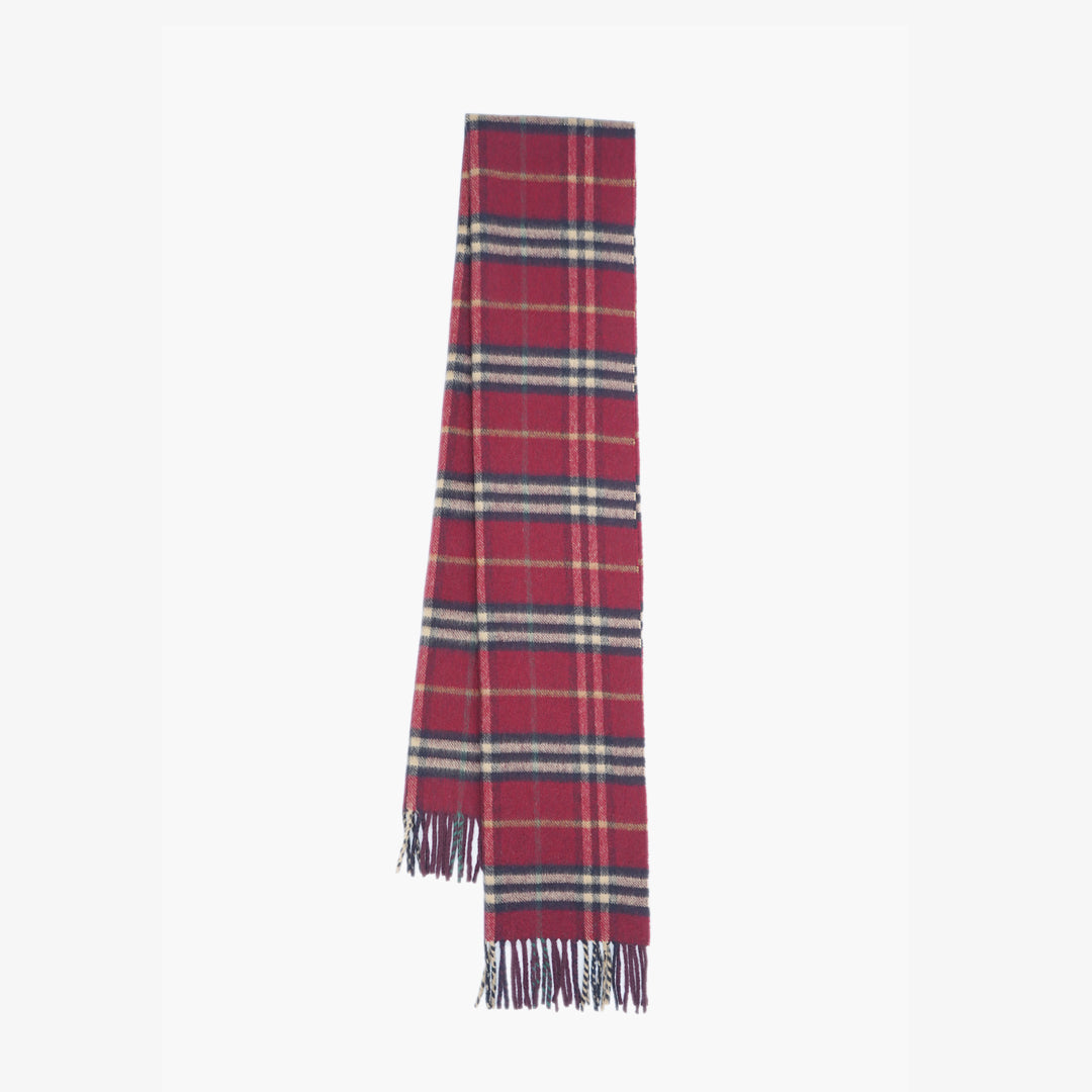 Burberry Cashmere Plaid Print Pre-Loved Scarf