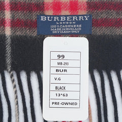 Burberry Cashmere Plaid Print Pre-Loved Scarf