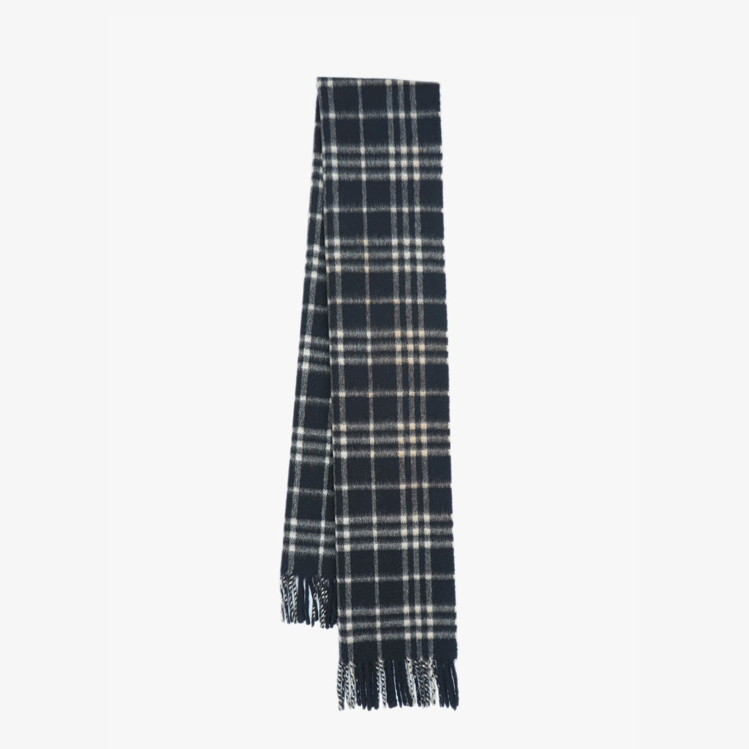 Burberry Cashmere Plaid Print Pre-Loved Scarf