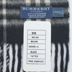Burberry Cashmere Plaid Print Pre-Loved Scarf