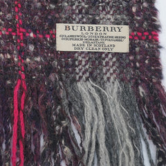Burberry Wool Plaid Print Pre-Loved Scarf