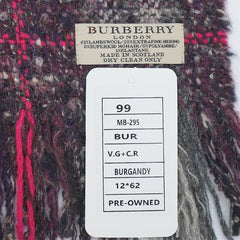 Burberry Wool Plaid Print Pre-Loved Scarf
