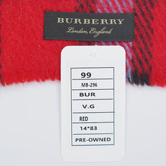 Burberry Wool Plaid Print Pre-Loved Scarf