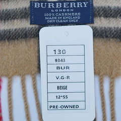Cashmere Plaid Print Vintage Pre-Loved Scarf